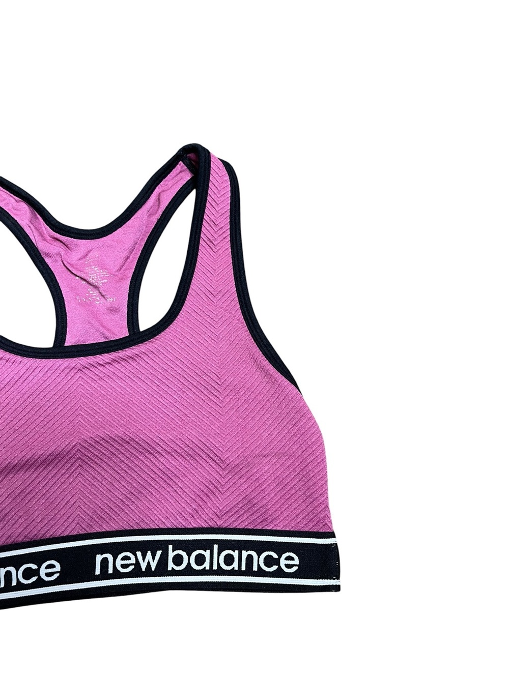 NEW BALANCE Logo Band Racerback Sports Bra Raspberry Pink S - Picture 5 of 8
